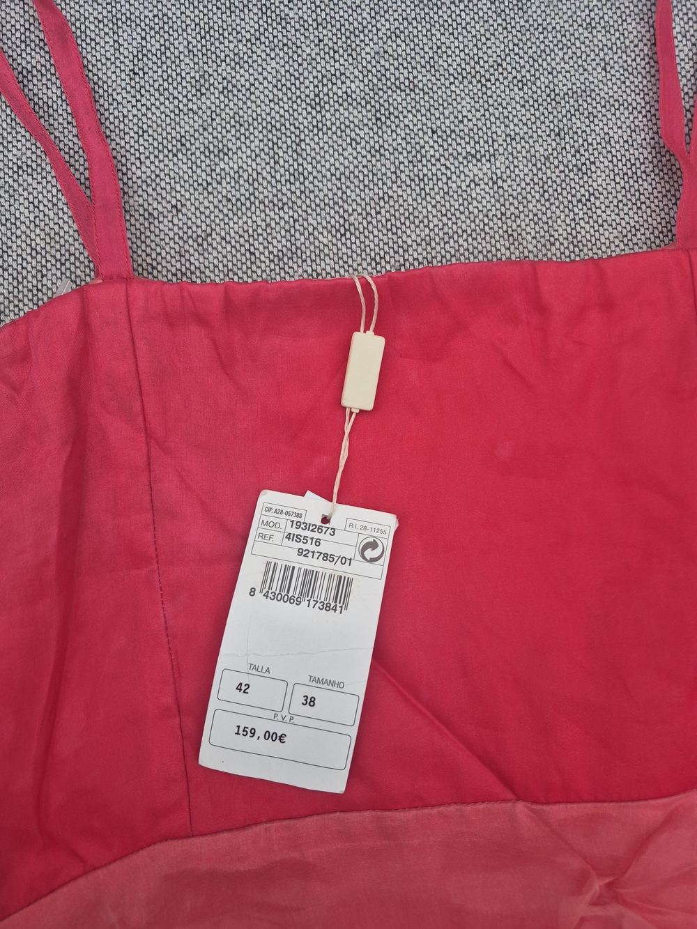 NWT Amitié 100% Silk Tiered Ruffle Mini Dress Pink Spaghetti Strap Size 42 EU - Picture 7 of 10